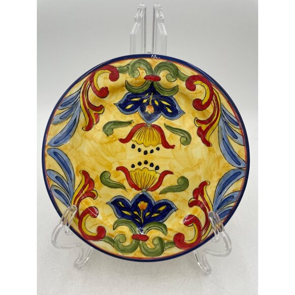 Talavera Hand-Painted Decorative Plate 8" Floral Design Vintage Collectible Made - Picture 1 of 6